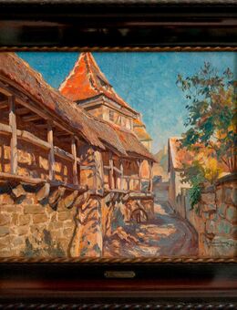 Meister-Ölgemälde PAUL SOLLMANN-COBURG (1886), Alte Gasse in Rothenburg 1920!!! - Berlin