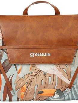 Gesslein Wickeltasche N°4 cognac, sand, mit Wickelauflage und Flaschenhalter, Made in Germany