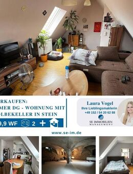 2-Zimmer DG-Whg mit 74 qm Gewölbekeller in Stein zu verkaufen! - Königsbach-Stein