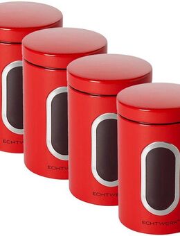 ECHTWERK Vorratsdose Aufbewahrungsdosen-Set, Metall, (Set, 4-tlg), für Mehl, Müsli, Kaffee oder Zucker, Klick-Deckel, großes Sichtfenster