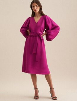 seidensticker Sommerkleid Schwarze Rose Langarm V-Neck Uni