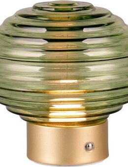 Reality Leuchten LED Tischleuchte EARL, USB-Ladefunktion, mehrere Helligkeitsstufen, LED fest integriert, Warmweiß, kabellose Akku Tischlampe, Glasschirm, USB-C Ladekabel, Touchdimmer