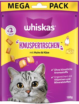 Whiskas Knuspertaschen - Sparpaket: Huhn und Käse 2 x 180 g