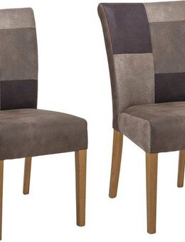 Home affaire Esszimmerstuhl Queen (Set, 2 St), Beingestell aus Massivholz, Patchwork Bezug im Landhaus Stil