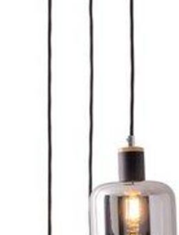 näve Pendelleuchte Fumoso, ohne Leuchtmittel, Glasschirme dunkel getönt (rauchoptik) 3xE14 Höhe 123cm schwarz natur