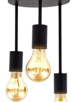 B.K.Licht Deckenspot BK_DS1458 Deckenlampe, Retro, Schwarz matt, Metall, ohne Leuchtmittel, 3-Flammig, E27-Fassungen (max. 60W), ohne Leuchtmittel, 31x19 cm (HxD)