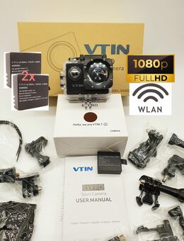 Wifi WLAN Action Cam Kamera 1080P 12MP FullHD mit viel Zubehör und 2 Akkus Neu - Neumünster
