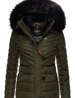 Navahoo Winterjacke Wisteriaa Warm gefütterte Steppjacke mit Kunstfell-Kapuze