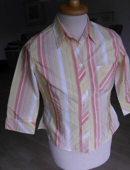HIS Damen Bluse Gr. M 38 ¾ Arm gestreift gelb orange natur 3,- - Flensburg