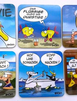6 lustige Bierdeckel mit maritime Motive von Hösti - Hamburg