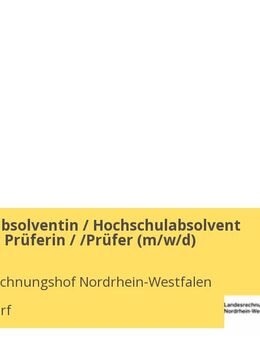 Hochschulabsolventin / Hochschulabsolvent (w/m/d) als Prüferin / /Prüfer (w/m/d) - Düsseldorf
