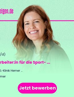 Mitarbeiter:in für die Sport- und Bewegungstherapie (m/w/d) - Hemer