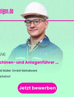 Maschinen- und Anlagenführer (m/w/d) Fachrichtung Metall- und Kunststofftechnik - Reichshof