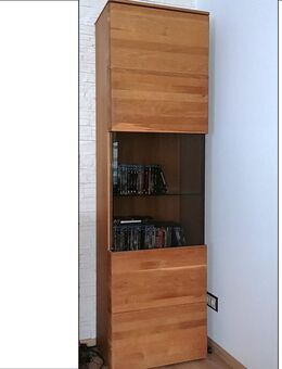 Wimmer Vitrine Eiche Asteiche Teilmassiv Getöntes Glas Rauchglas 60x38x205 NP. 3000 Euro - Schwalmtal (Nordrhein-Westfalen)