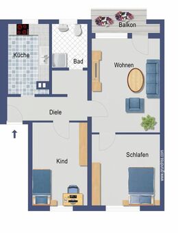 vermietete Wohnung mit Balkon - provisionsfreier Verkauf - Bedburg