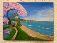 Acrylbild selbst gemalt Haus am Strand - Sandhausen