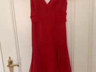 NEU * Cocktail * Abend * Ausgeh * Anlass * Ball * Seiden- Chiffon * Rüschen- Volant * Midi- KLEID "HALLHUBER" Gr. 36- 38/ S * rot * - Riedlingen