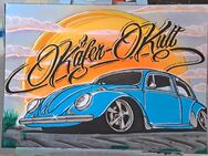 Handgefertigtes Comicbild VW Käfer Graffiti Leinwand Airbrush - Schöppenstedt