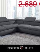 Ecksofa 272x226cm Schlaffunktion Grau Microfaser Couch Bettfunkt in 50827