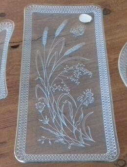 3 "Feinstrich"-Glasschalen 50er/60er Jahre weiß mit Goldrand - Hamburg