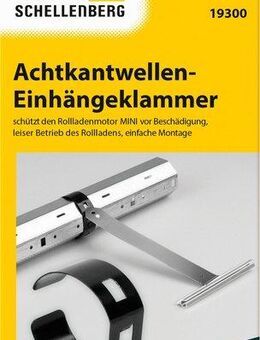SCHELLENBERG Rollladenaufhängung 3 Stk. Einhängeklammern Mini für Ø 40 mm Stahlrohrwellen, (Packung, 3-St), schützt den Rollladenmotor vor Beschädigungen