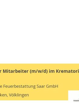 Technischer Mitarbeiter (m/w/d) im Krematorium - Saarbrücken