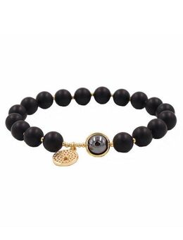 Firetti Armband Schmuck Geschenk Armschmuck Armkette Edelstein Farbstein Onyx, Made in Germany - mit Onyx