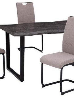 HELA Essgruppe GISELLE Esszimmer, Essgruppe, Sitzgruppe TOPSELLER!, (Set, 5-tlg., 5er Set, Tisch plus 4 Stühle), Esstisch U-Gestell Metall, Tischplatte mit Baumkante, OTTOs Choice