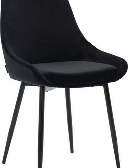 INOSIGN Esszimmerstuhl Niam, Polsterstuhl, 2er Set, schwarze Metallbeine, pflegeleichter Samtvelours Bezug