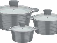 GSW Topf-Set Bolero, Aluminiumguss (Set, 6-tlg., 1x Kochtopf Ø 16 cm, 1x Kochtopf Ø 20 cm, 1x Kochtopf Ø 24 cm), Induktion