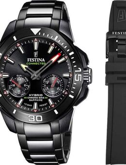 Festina Chronograph Chrono Bike Connected, F20648/1, (Set, 3-tlg., Uhr mit Wechselband und Werkzeug), Armbanduhr, Quarzuhr, Herrenuhr, Stoppfunktion, ideal als Geschenk