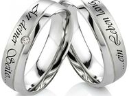 Edelstahlringe H0135 mit Zirkonia oder Diamant und Gravur - Aholming