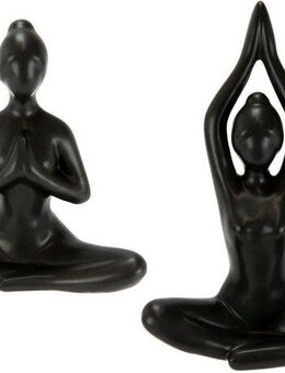 I.GE.A. Dekofigur Yoga-Frau, 2er Set, Yogafigur, Yogaskulptur