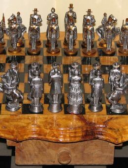 Schach Schachspiel Zinn Figuren Nord und Südstaaten - Spraitbach