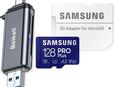 OTG DUAL Speicherkartenleser Beikell Twin, USB 3.0 Typ A & Typ C, SD & MicroSD Laufwerke, Samsung PROPlus MicroSDXC 128GB mit einer Datenübertragung von bis zu 160MB/s, inklusive SD-Adapter in 90763