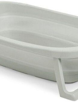 Hauck Babybadewanne Wash N Fold M, Sage, Faltbadewanne mit Wassertemperaturmessung am Ablaufstopfen
