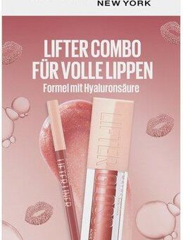 MAYBELLINE NEW YORK Schmink-Set Set: Lifter Gloss + Lifter Liner Lippenkonturenstift, Mit Hyaluronsäure, schöner Glanz, pflegend.