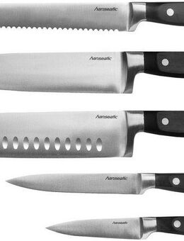 Hanseatic Messer-Set hanseatic PREMIUM, 5-teilig (Set, 5-tlg), mit schwarzen Griffen, mit Nieten