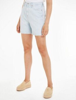 Tommy Hilfiger Shorts DNM STRAIGHT SHORT HW LOLA mit Markenlabel