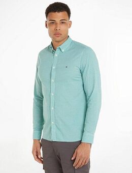Tommy Hilfiger Karohemd FLEX TEXTURED GINGHAM SF SHIRT mit kleiner Logostickerei