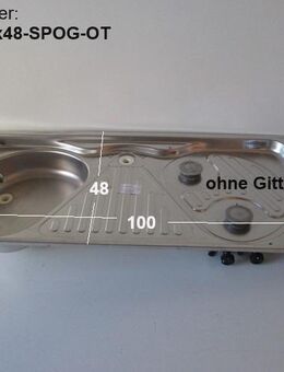 Cramer Kochfeld 50mba 2-flammig (rechts) mit Spülbecken gebraucht ca 100 x 48 cm (zB Wilk 540) OHNE Typenschild - Sonderpreis (ohne Gitter) - Schotten Zentrum