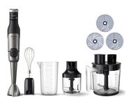 Philips Stabmixer HR2685/00 5000 Series, mit ProMix-Technologie, Becher, 1200 W, Schneebesen, Foodprozessoraufsatz und Zerkleinerer, Edelstahl/Schwarz