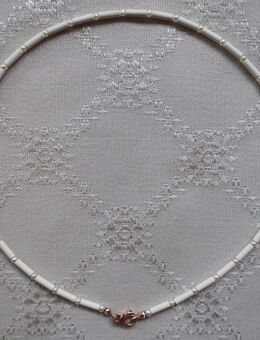 Keramik Kette Collier 925er Silber weiß roseverg. 36 Süßwasser Zuchtperlen HSE24 - Niddatal