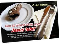 Christliche Poster Ostern A1 - Teller mit Schokohasenreste - Plakate Edition Katzenstein - Wilhelmshaven Zentrum