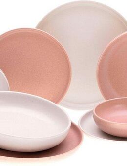 CreaTable Tafelservice Uno (8-tlg), 2 Personen, Steinzeug, seidenmatte Glasur