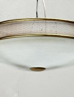 Mid Century Metal and Glass Plafoniere Ceiling Lamp 60er 50er - Hamburg Hamburg-Nord
