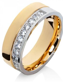 Damenring Edelstahl DE145 mit Zirkonias - Aholming