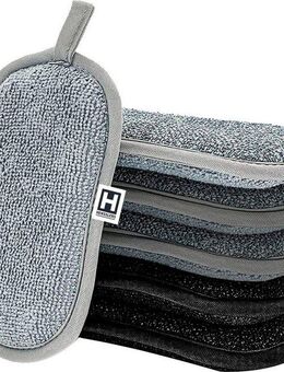 HENSSLERS 2in1 Mikrofasertuch (Mikrofaser, 10x16 cm, 6-tlg., 2 unterschiedliche Mikrofaserseiten)