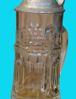 Bierkrug mit Deckel Pressglas Füllmenge 0,4Liter , Rastal 1980 , Höhe 24,5cm , K326 - Görlitz