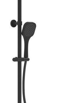 welltime Duschsystem Turin, Höhe 115 cm, Überkopfbrauseset eckig mit Thermostat,30cm Kopfbrause mit Regendusche